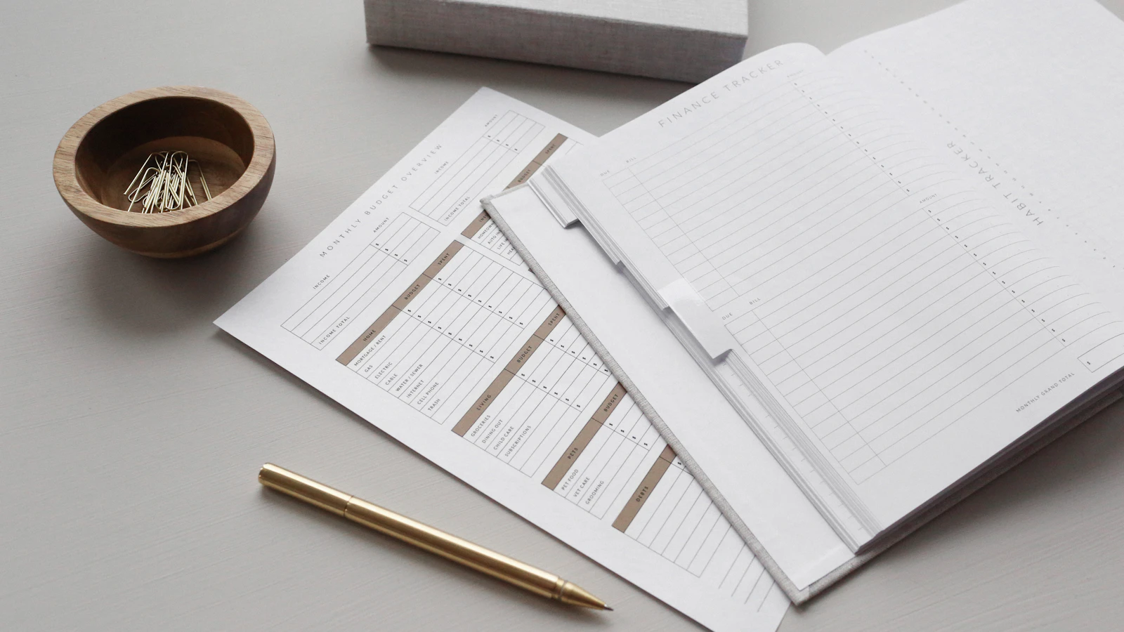 Documents and paperwork on a desk